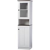 Lauren Buffet & Hutch Kitchen Cabinet in White & Dark Brown